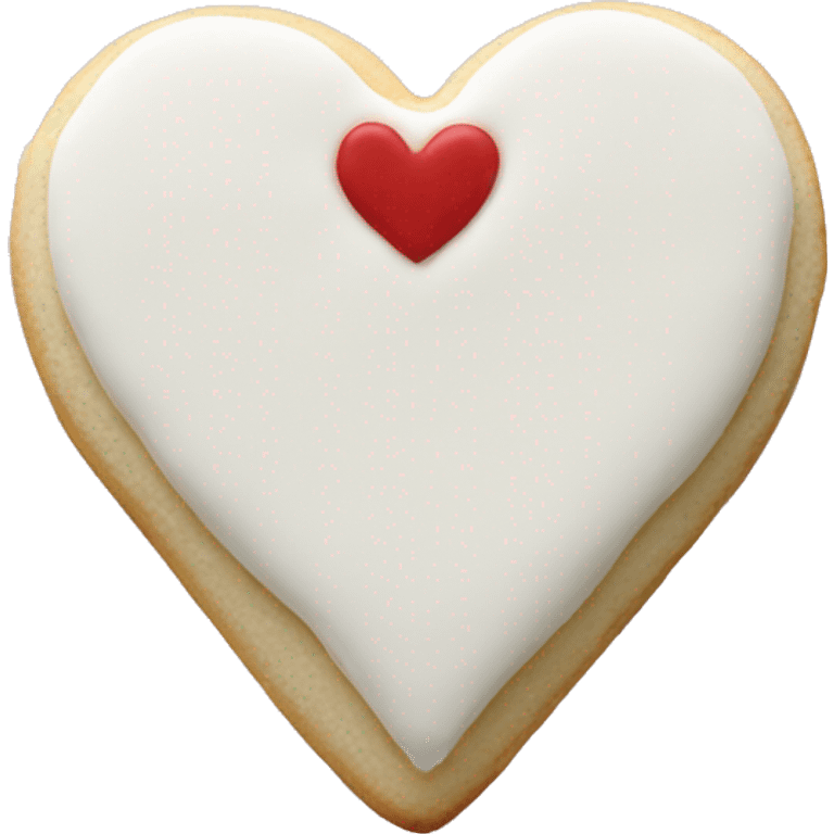 Heart sugar cookie with white frosting emoji