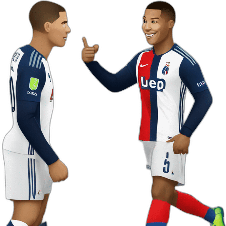 Mbappé qui sert la main de Ronaldo emoji