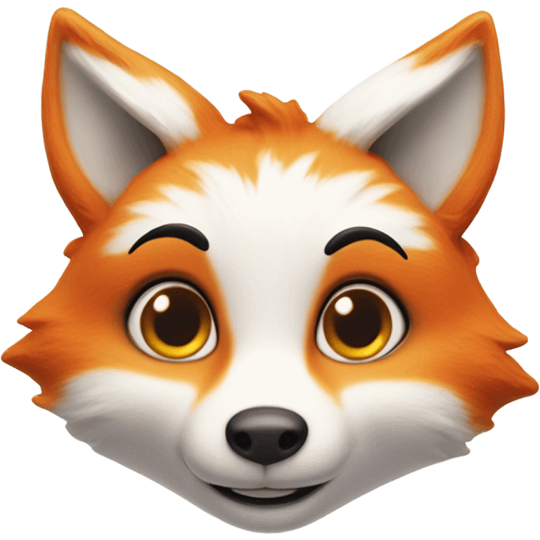 photorealistic detailled kawaii fox funny emoji