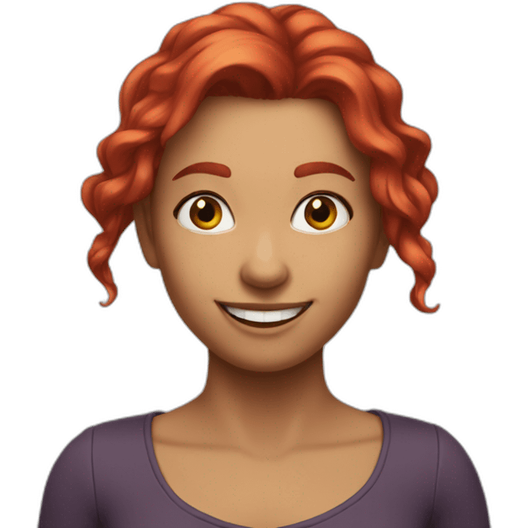 nina long red hair smille emoji