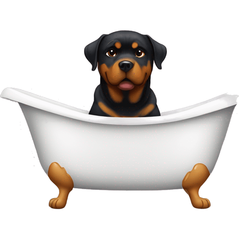 Rottweiler in bathtub emoji