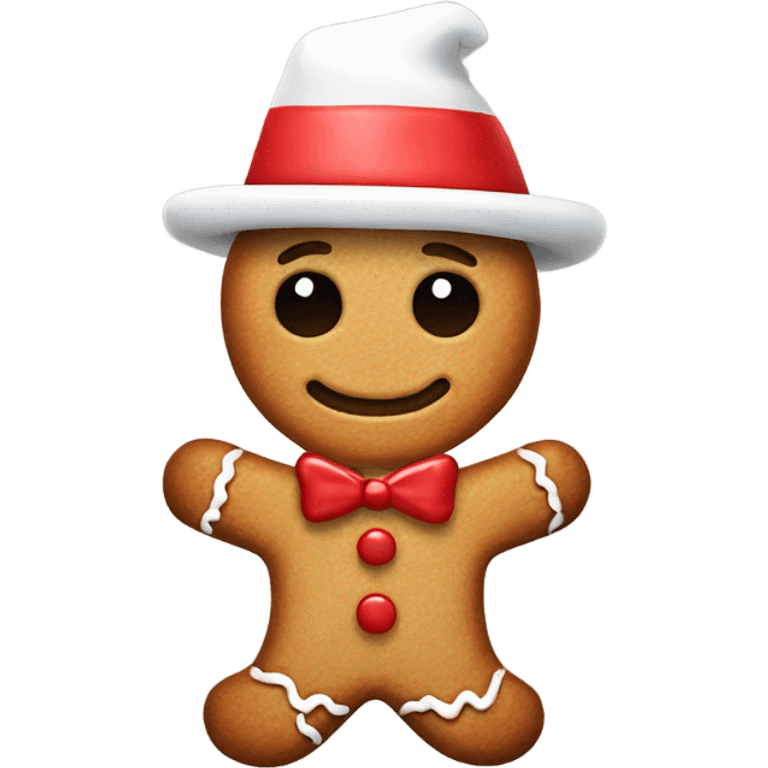 Gingerbread man wearing maga hat emoji