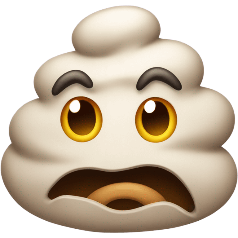 Poop with a frown emoji