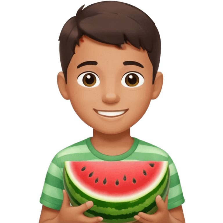 Make boy with watermelon in love  emoji