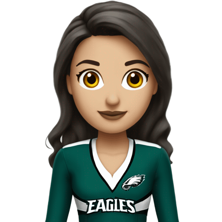 Philadelphia Eagles cheerleader brunette cheer emoji