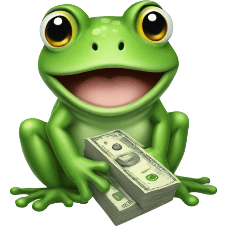 Sweetheart money frog emoji