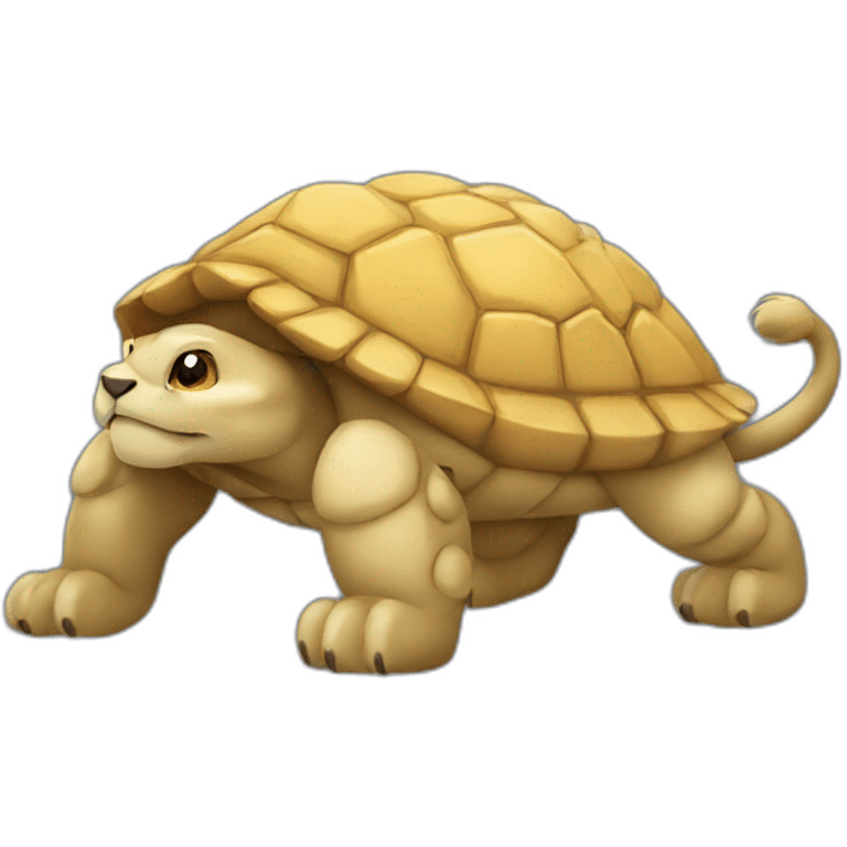 Tortue sur un lion emoji