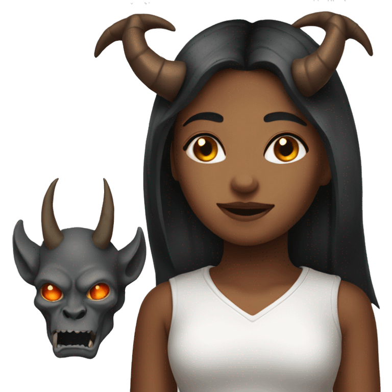 A girl with demon horns emoji