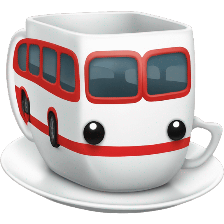 Double decker bus in a teacup emoji