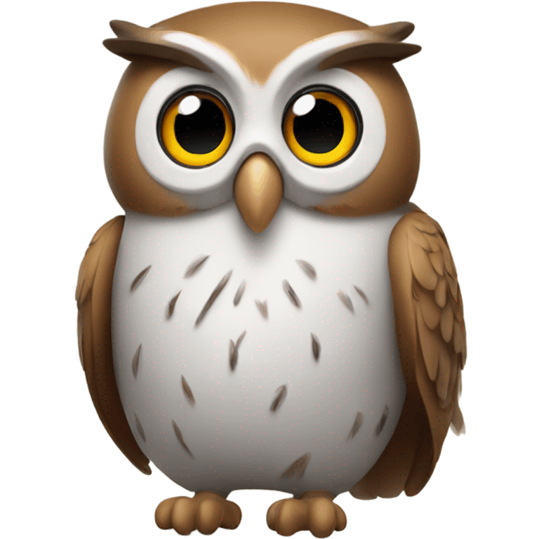 Owl wearing AirPods emoji