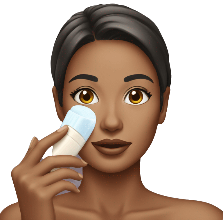 Pretty woman applying skincare  emoji