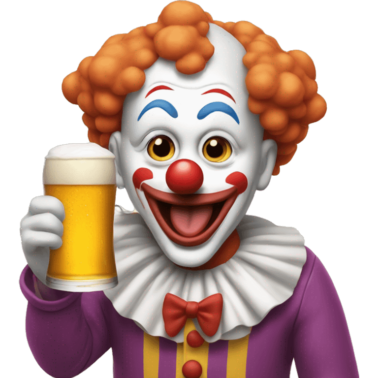 Clown drinking beer and eating hotdogs  emoji