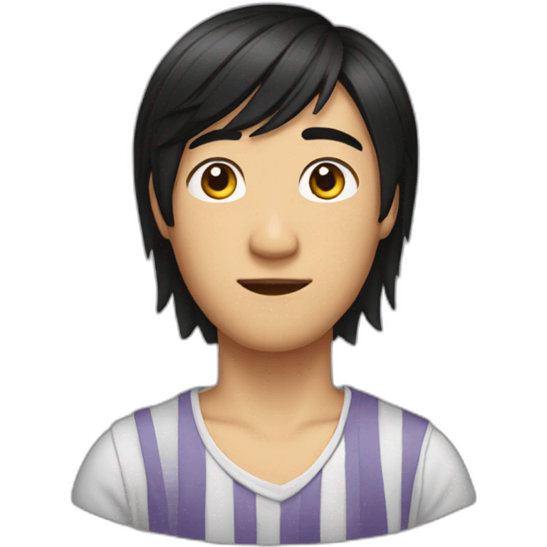 asian male with curtains haircut black hair emoji