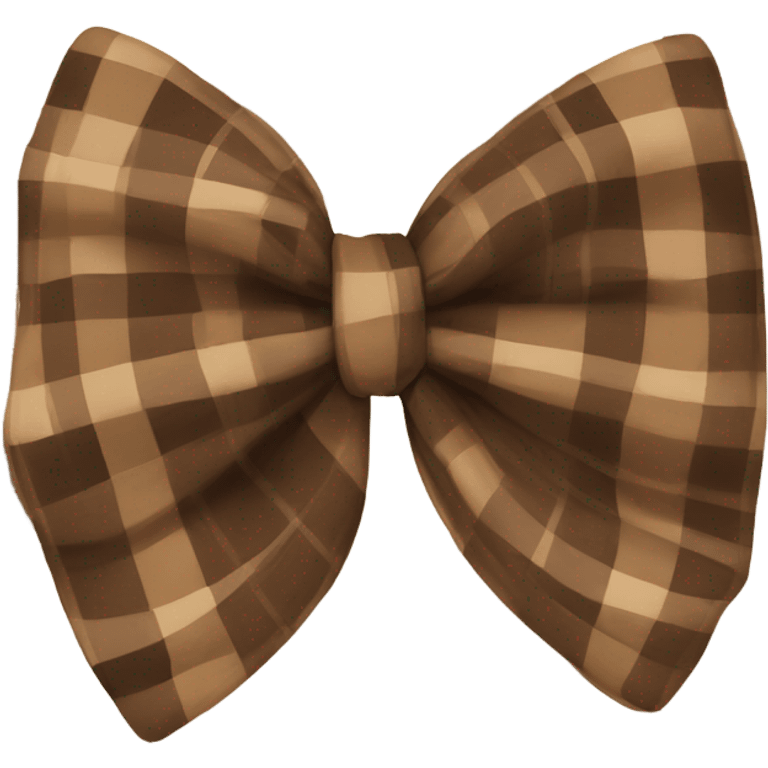 Brown plaid bow emoji