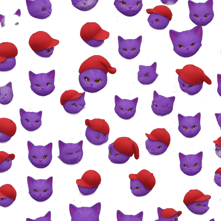 purple cat in red cap pointing  emoji