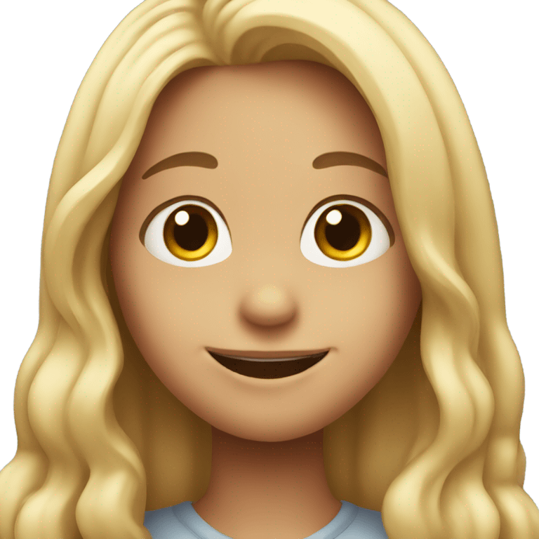 smiling girl with long hair emoji