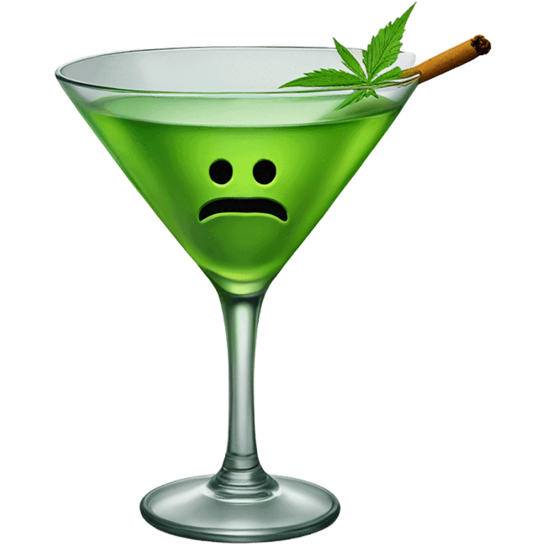 liquid marijuana cocktail in martini glass emoji