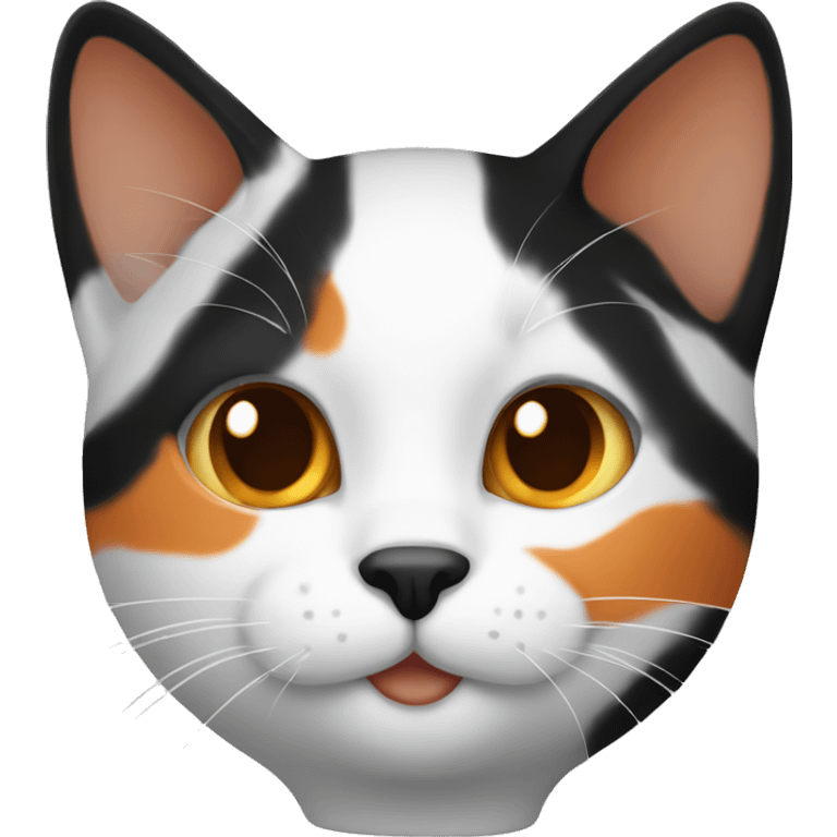 Black, orange and white cat emoji