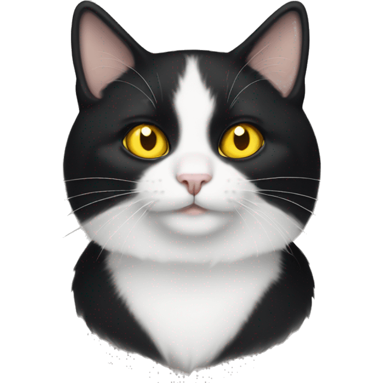 tuxedo cat with yellow eyes emoji