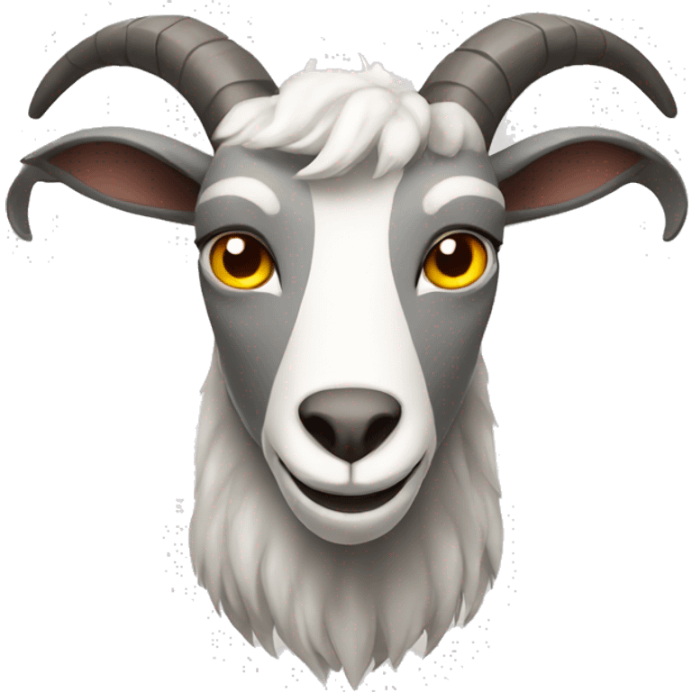 an evil looking grey and white goat emoji