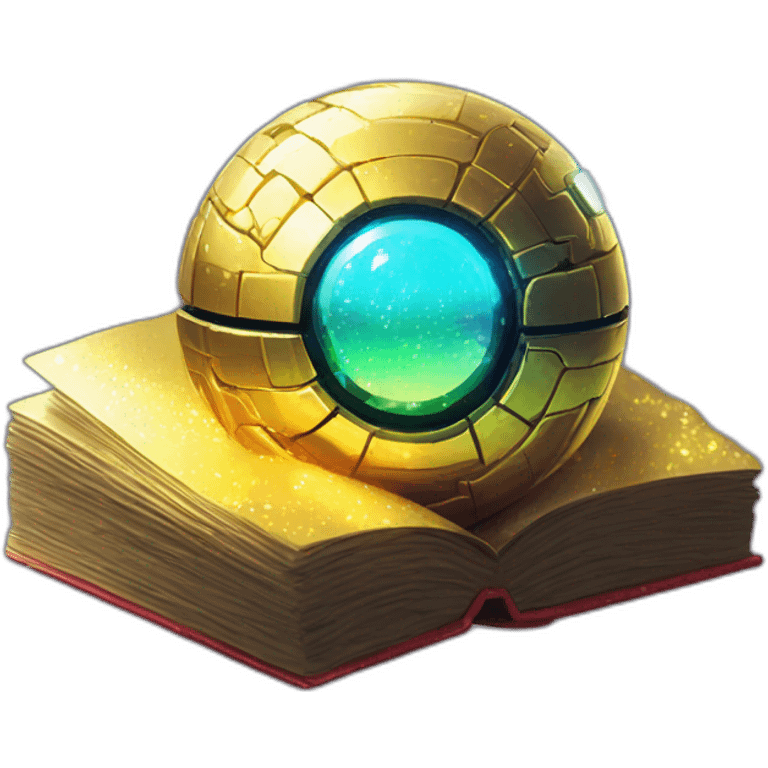 Pixel Legendary Book Cyberpunk Pokemon Pokeball Gold Shiny Glow emoji