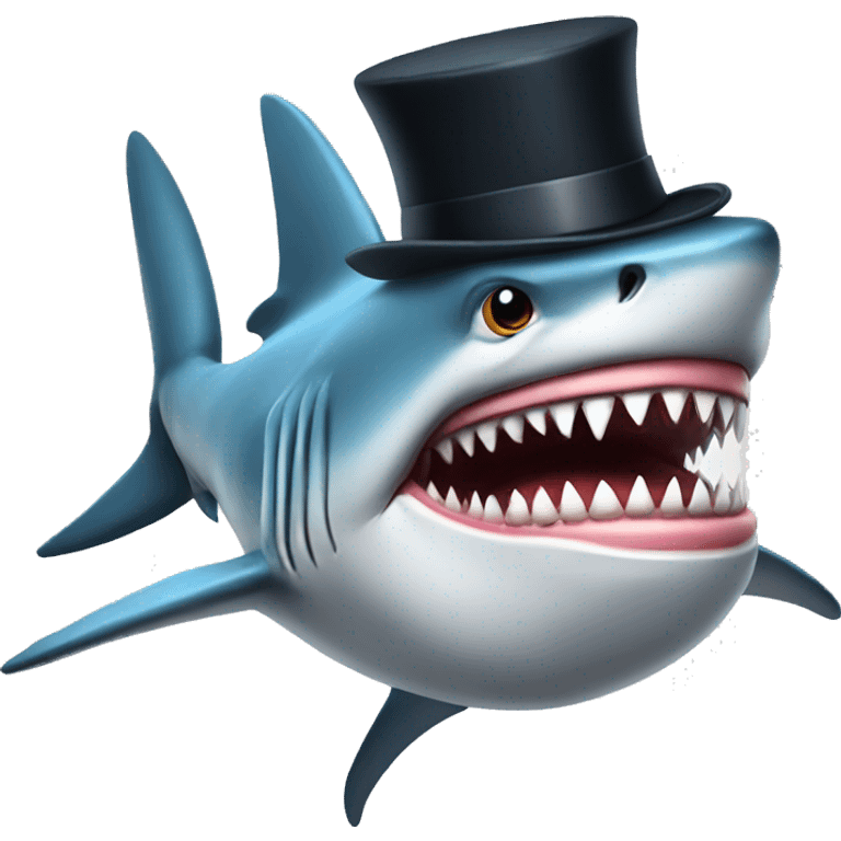 shark with tophat emoji