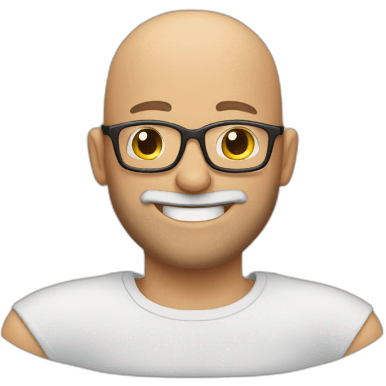 bald man with glasses and beard rubbing hands and smiling emoji