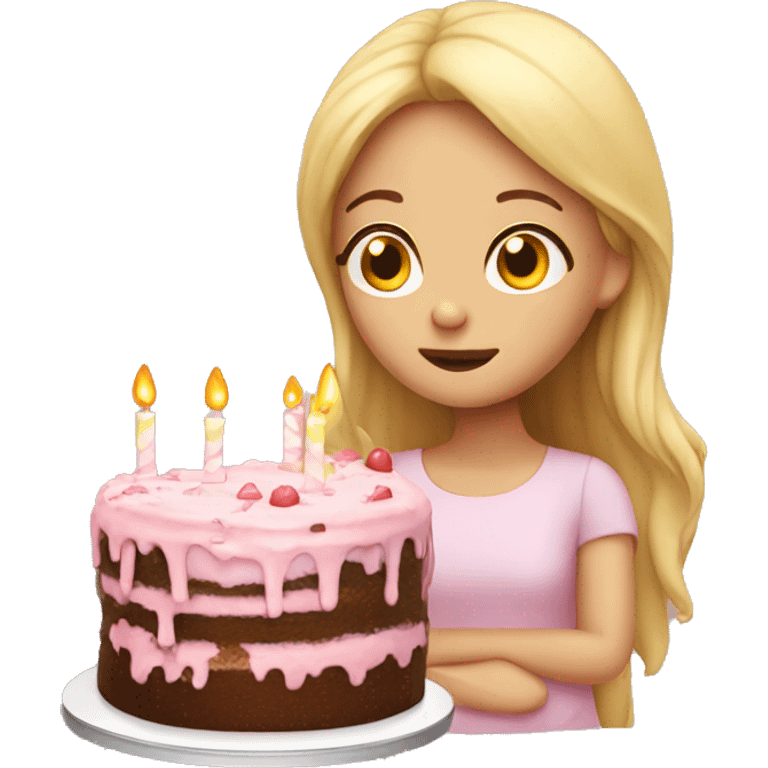 Girl dreaming about cake emoji