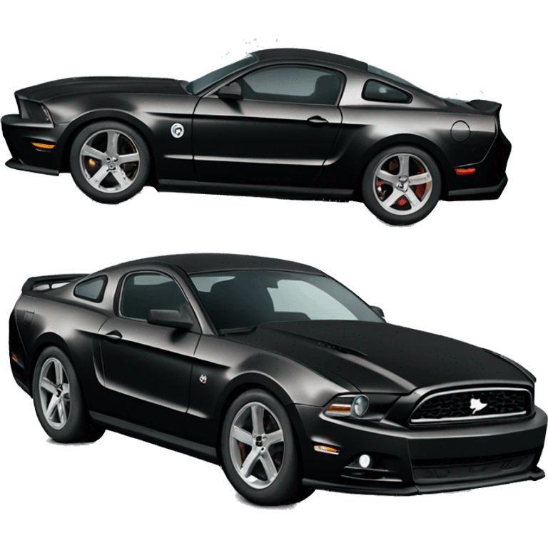 Black 2013 ford mustang drag car emoji