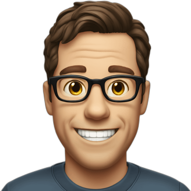 actor Ed helms with glasses smiling teeth emoji