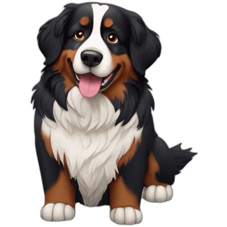 Bernese mountain dog travelling in Lappland emoji