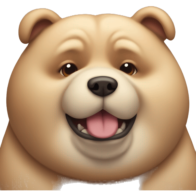 chubby dog bear with a belly emoji