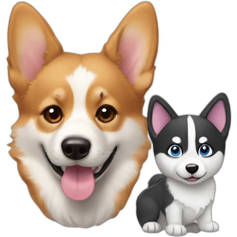 corgi with a husky puppy emoji