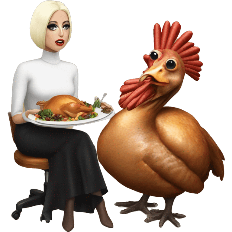 Lady Gaga Eating A Turkey emoji