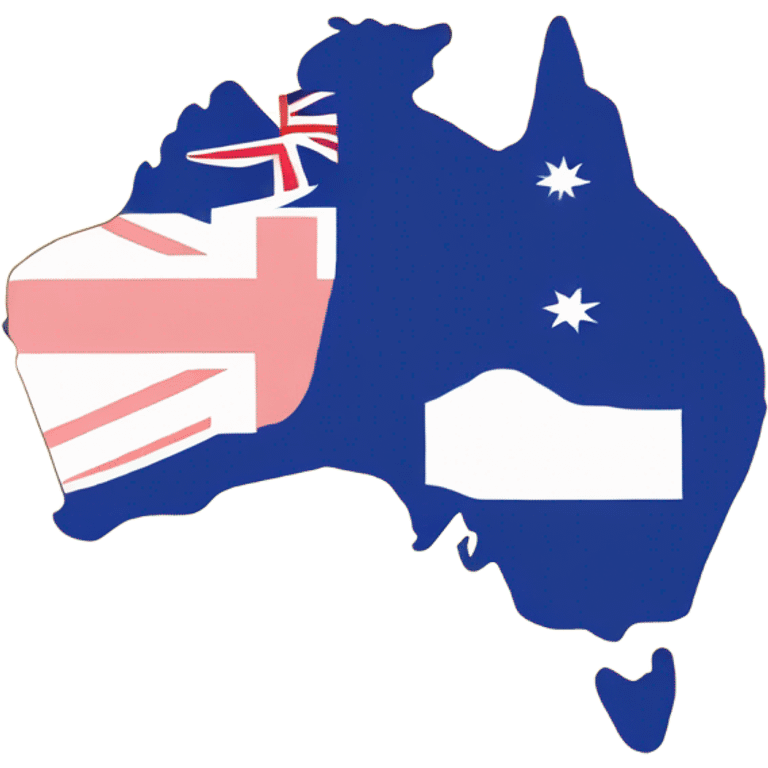 Outline of Australia with emojis inside representing the country emoji