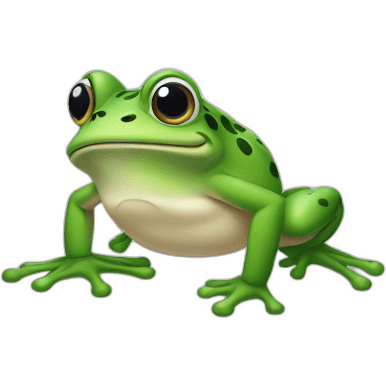 Goofy frog emoji