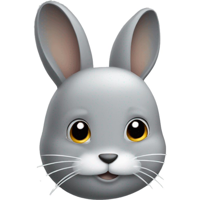 Gray bunny with white bristles  emoji