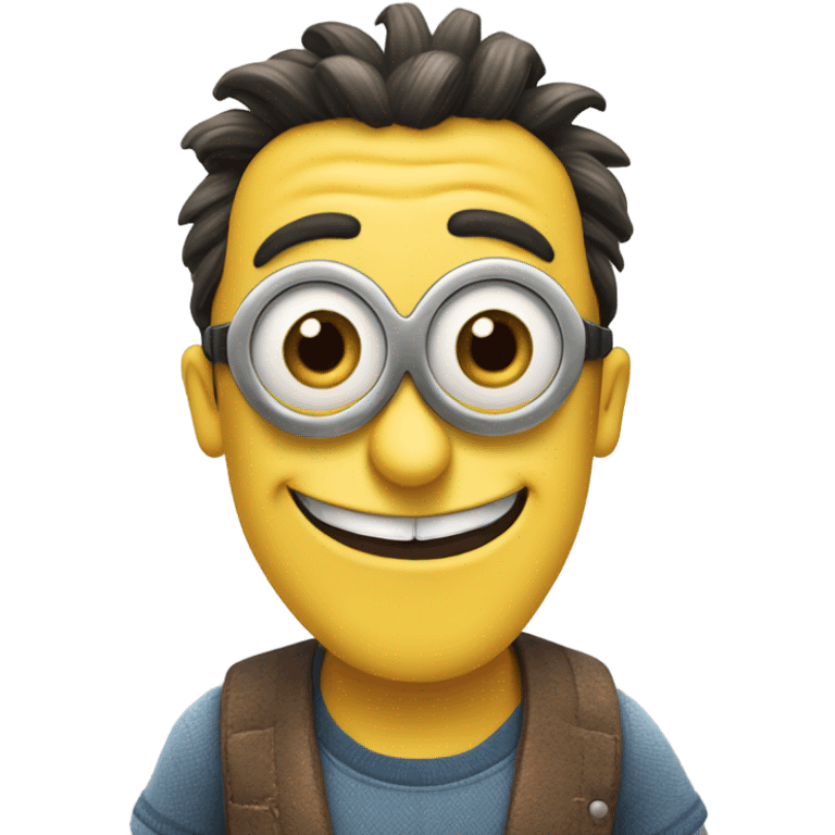 Minion making mischievous face emoji