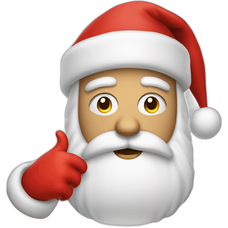 sad santa doing a big thumbs down emoji