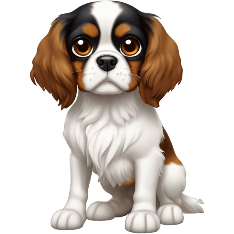 Tri color cavalier King Charles spaniel emoji