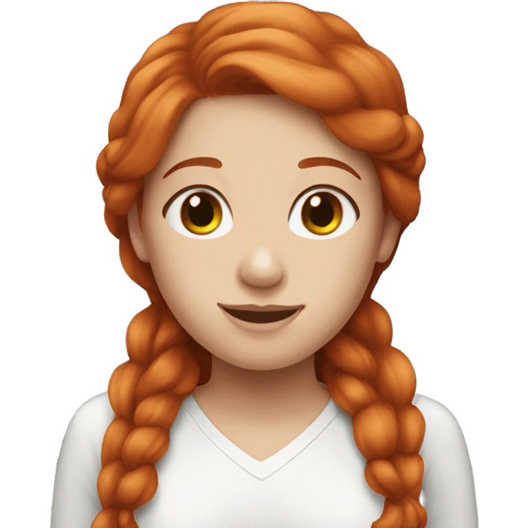 Redhead girl doing salf care emoji