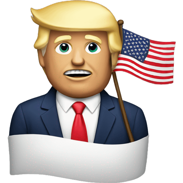 Trump with flag emoji