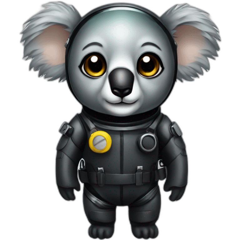 koala in black shiny diving suit emoji