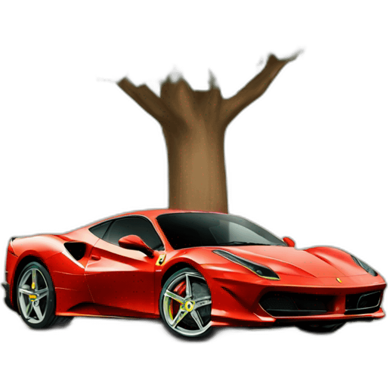 Ferarri around tree emoji