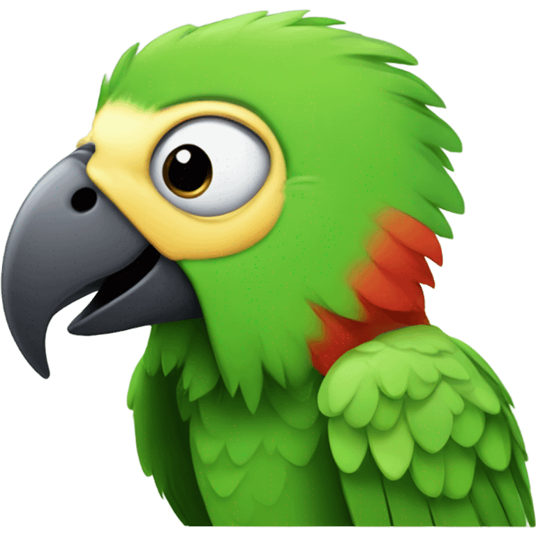 Parrot with big teeth emoji