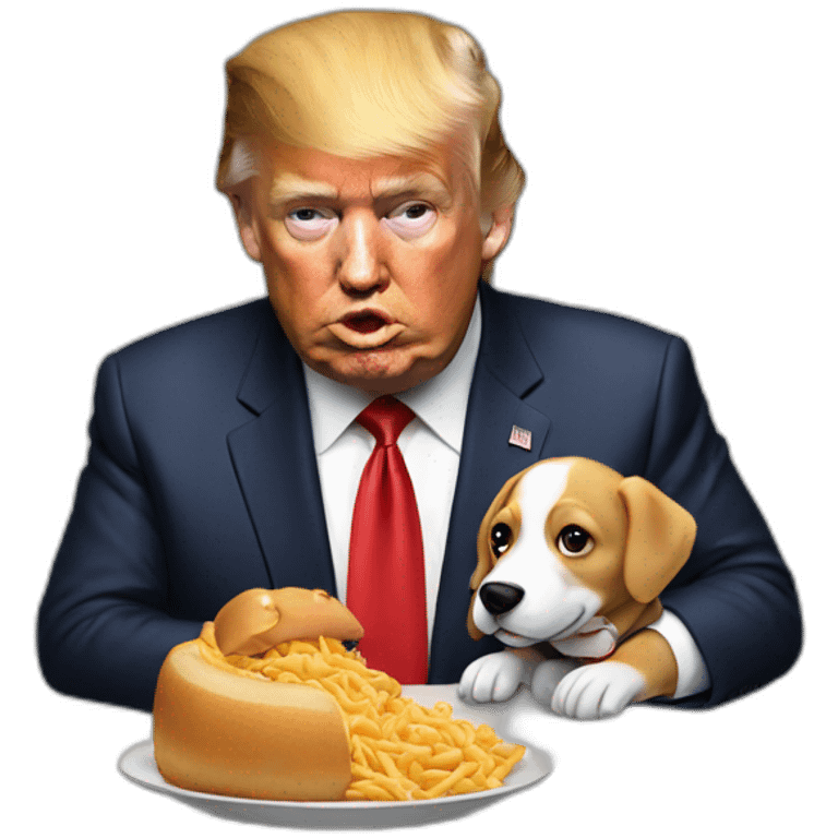 Donald trump eating a dog emoji