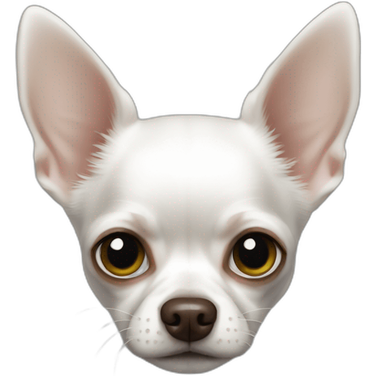 chihuahua longcoat white with dead eyes emoji