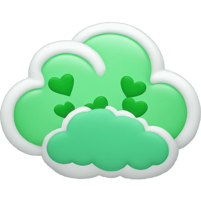 Cloud with green hearts emoji