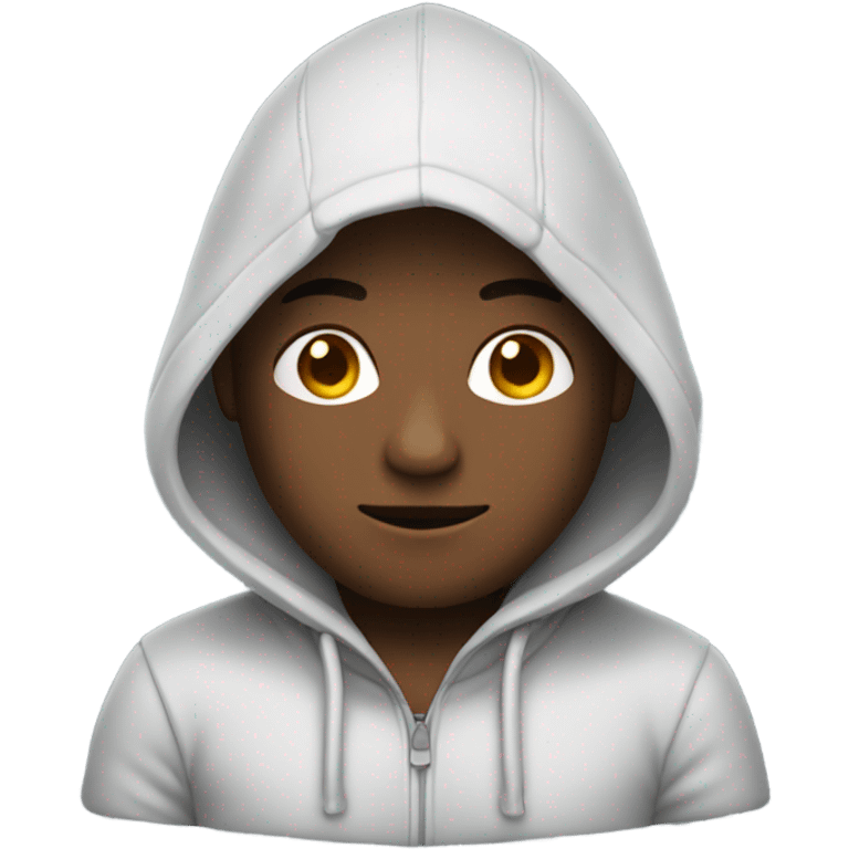 Hoodie wearing a guy emoji