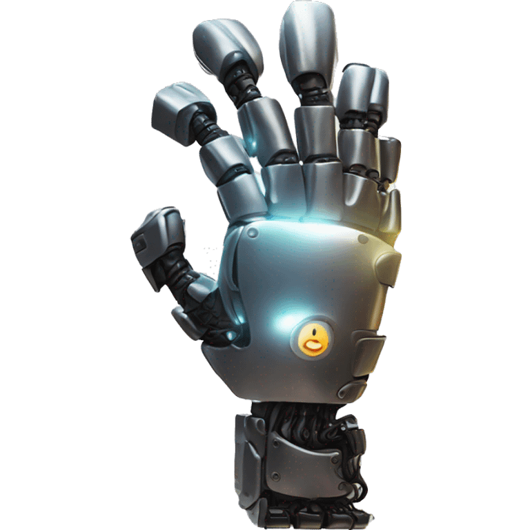 magnific shiny power in a robotic hand emoji